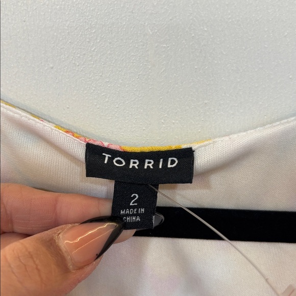 Torrid Pink and Yellow Floral High Low Dress - Picture 2 of 7